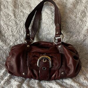 Elegant Brown Leather Makowsky Handbag